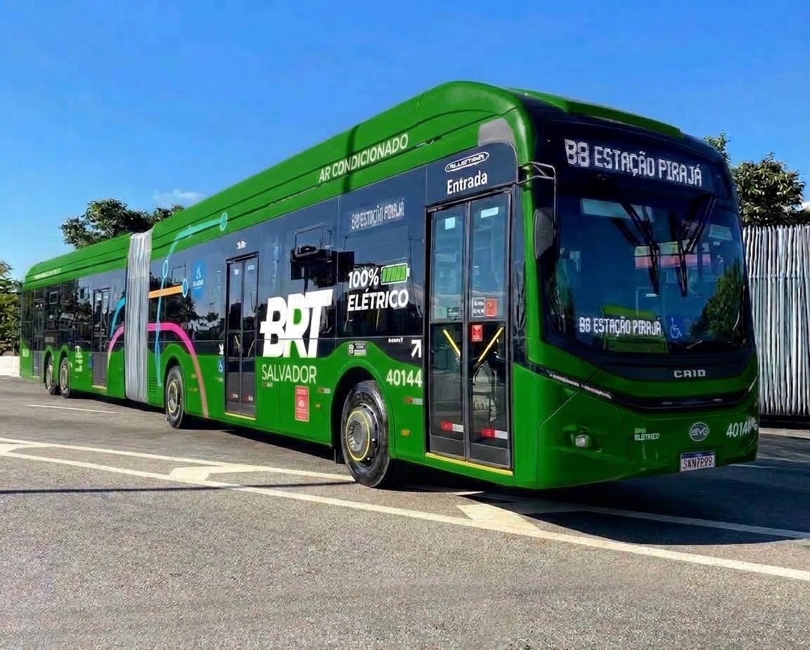 Salvador terá 10 novos ônibus elétricos articulados que vão permitir expansão das áreas atendidas pelo BRT Salvador
